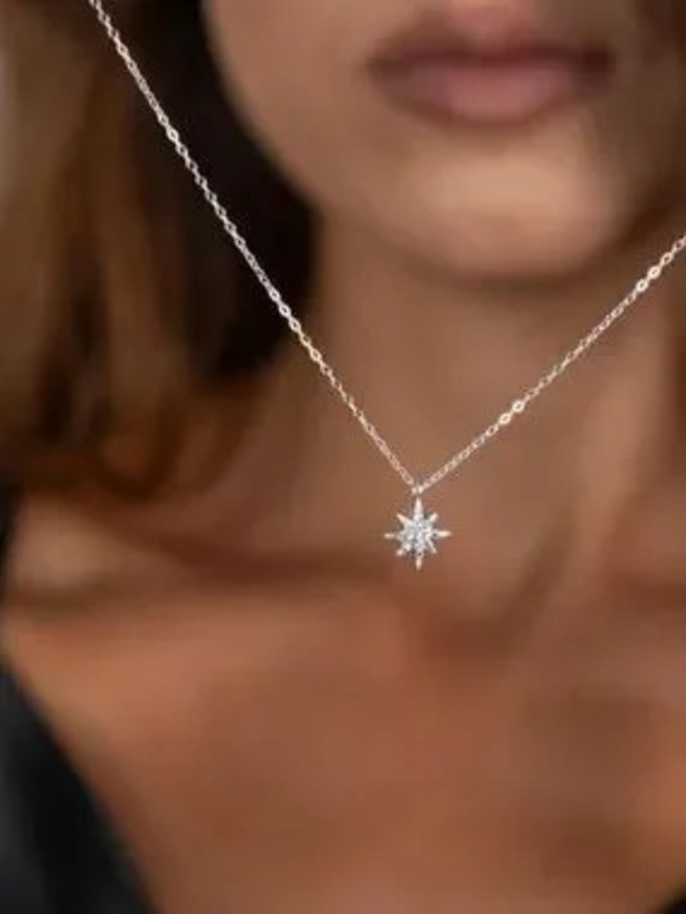 925 Sterling Silver Starburst Pendant Necklace